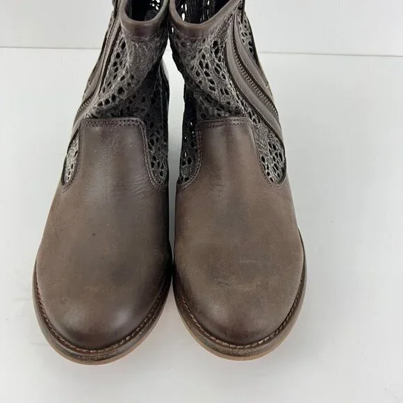 Musse & Cloud Ainhoa Brown Leather Lace Boots Size 41 10 - Picture 2 of 10